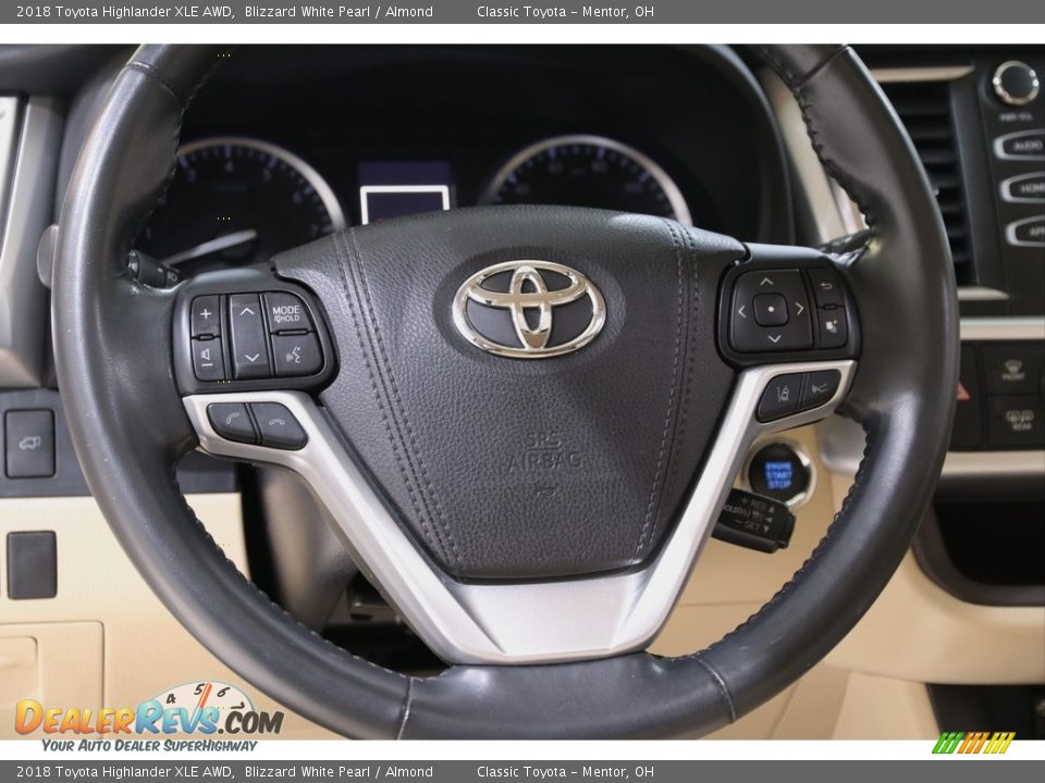 2018 Toyota Highlander XLE AWD Blizzard White Pearl / Almond Photo #7