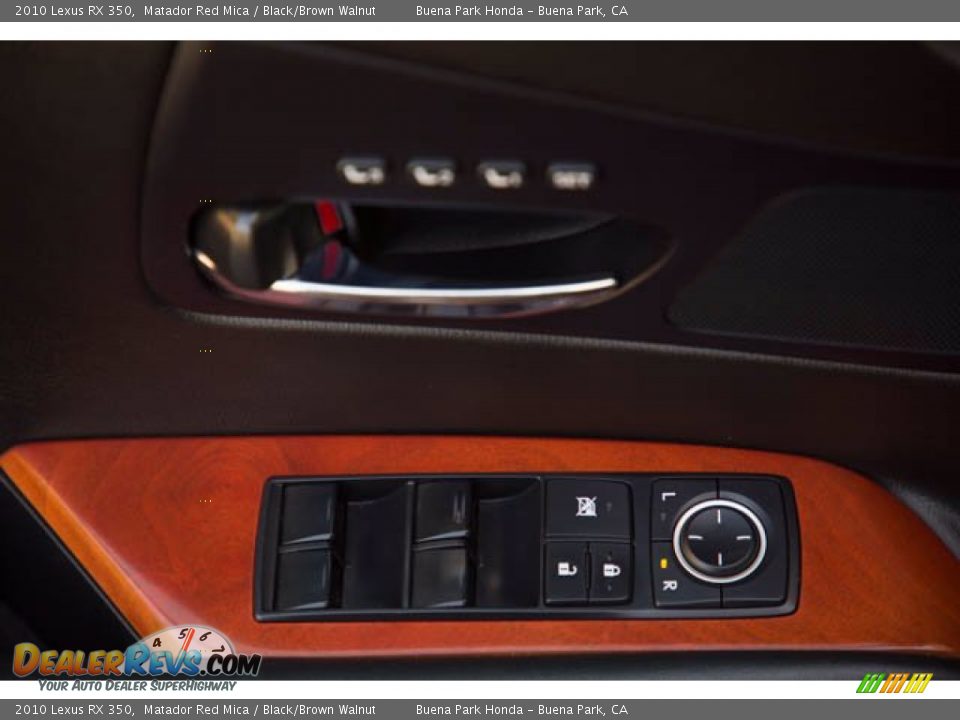 2010 Lexus RX 350 Matador Red Mica / Black/Brown Walnut Photo #30