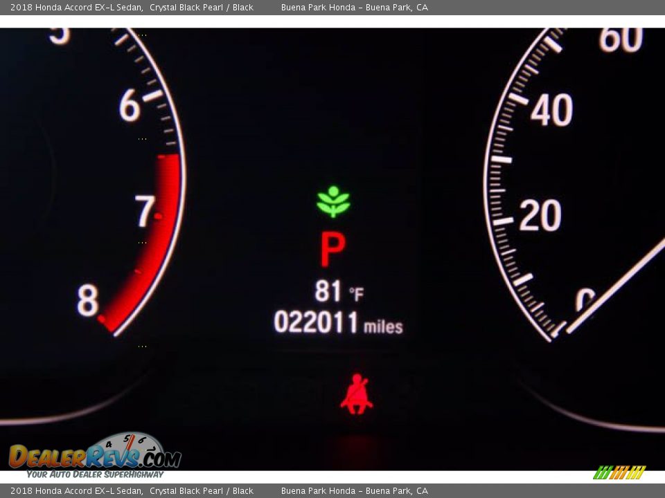 2018 Honda Accord EX-L Sedan Crystal Black Pearl / Black Photo #6