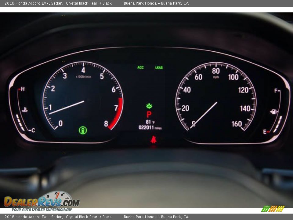 2018 Honda Accord EX-L Sedan Crystal Black Pearl / Black Photo #28