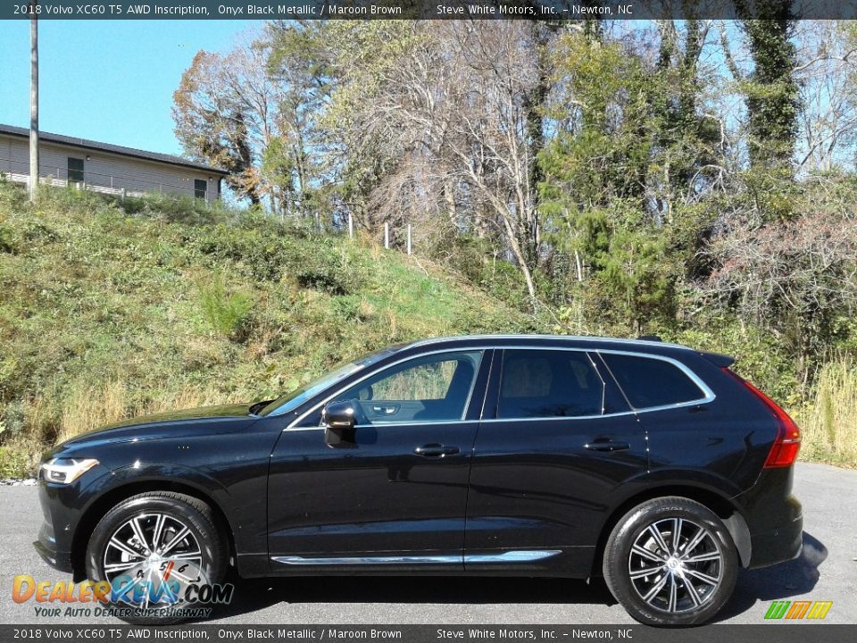 2018 Volvo XC60 T5 AWD Inscription Onyx Black Metallic / Maroon Brown Photo #1