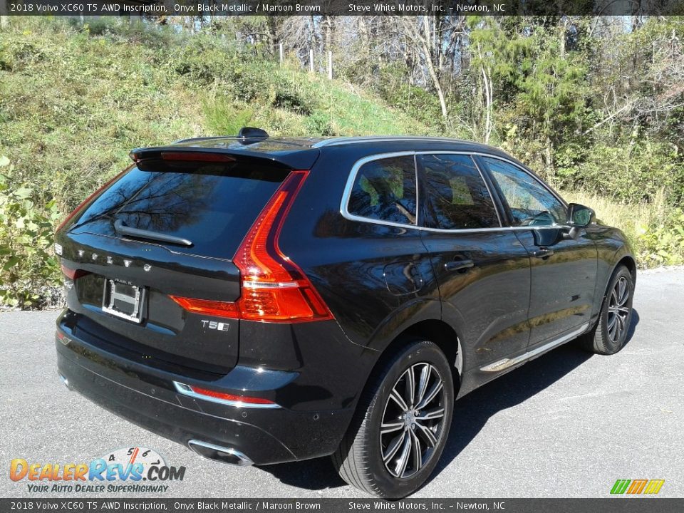 2018 Volvo XC60 T5 AWD Inscription Onyx Black Metallic / Maroon Brown Photo #7