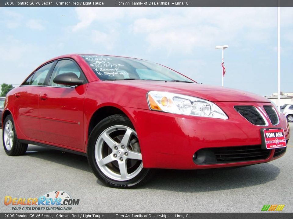 2006 Pontiac G6 V6 Sedan Crimson Red / Light Taupe Photo #1