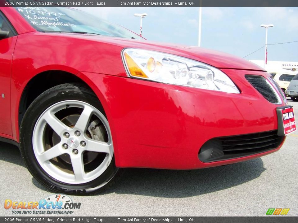 2006 Pontiac G6 V6 Sedan Crimson Red / Light Taupe Photo #2