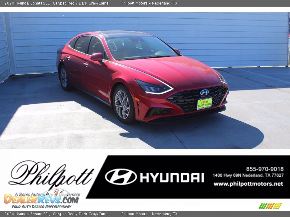 2020 Hyundai Sonata SEL Calypso Red / Dark Gray/Camel Photo #1