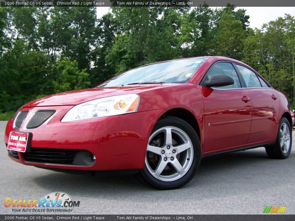 2006 Pontiac G6 V6 Sedan Crimson Red / Light Taupe Photo #5