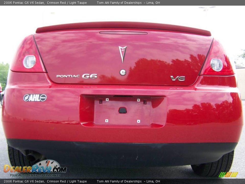 2006 Pontiac G6 V6 Sedan Crimson Red / Light Taupe Photo #6