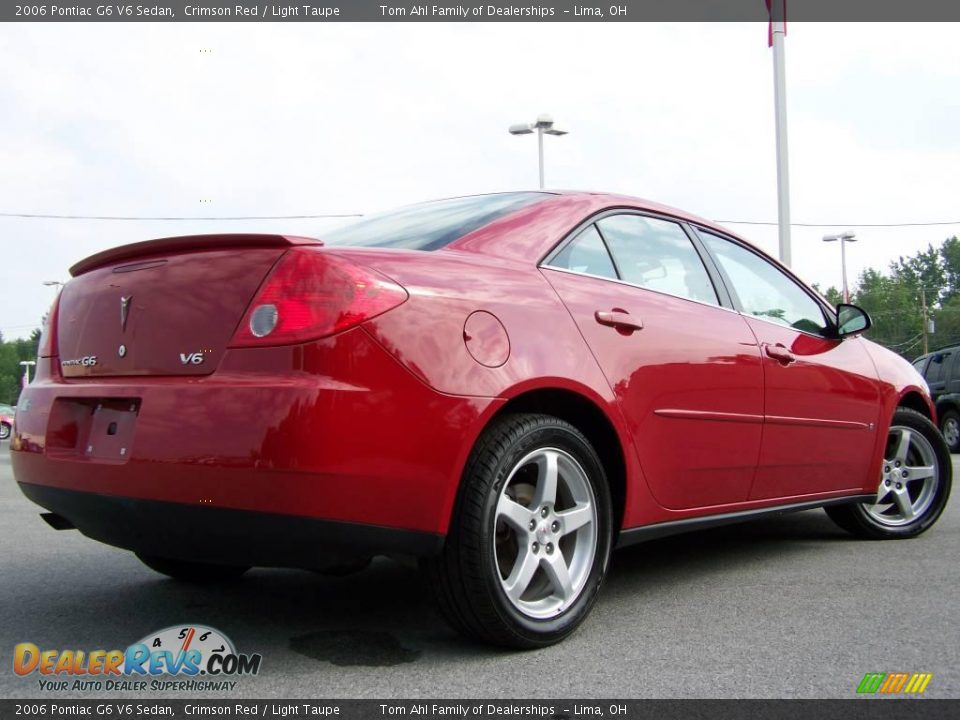 2006 Pontiac G6 V6 Sedan Crimson Red / Light Taupe Photo #7