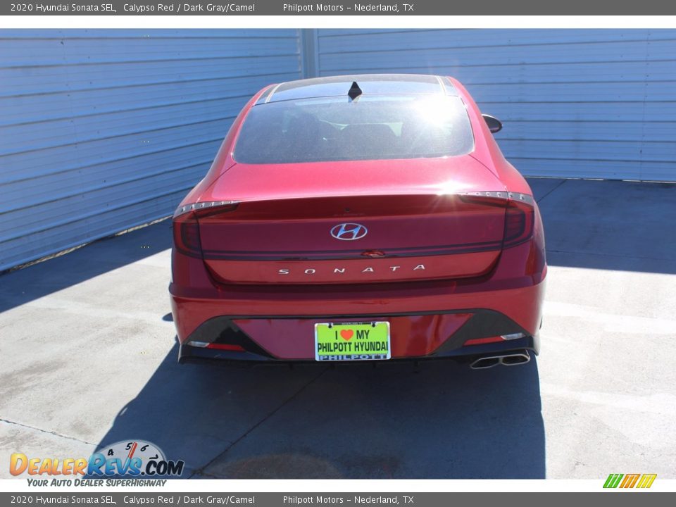 2020 Hyundai Sonata SEL Calypso Red / Dark Gray/Camel Photo #7