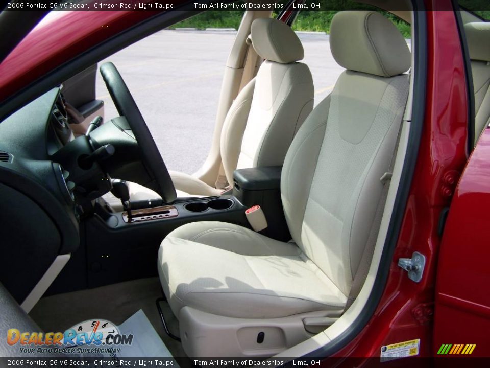 2006 Pontiac G6 V6 Sedan Crimson Red / Light Taupe Photo #9