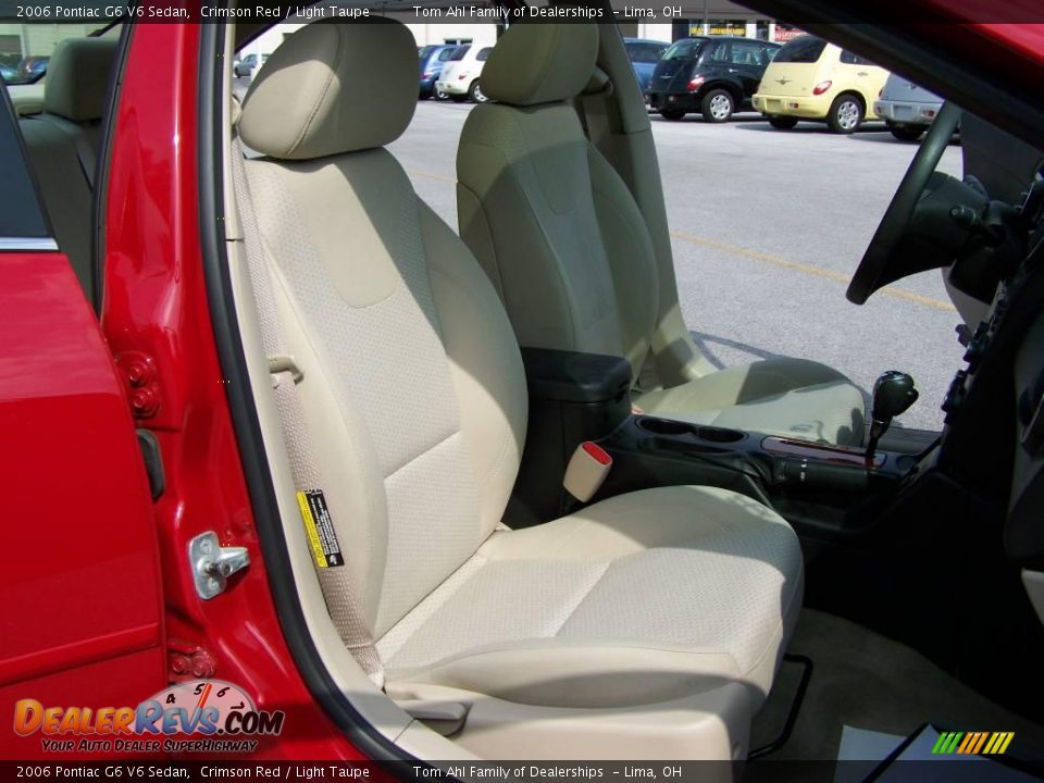 2006 Pontiac G6 V6 Sedan Crimson Red / Light Taupe Photo #12
