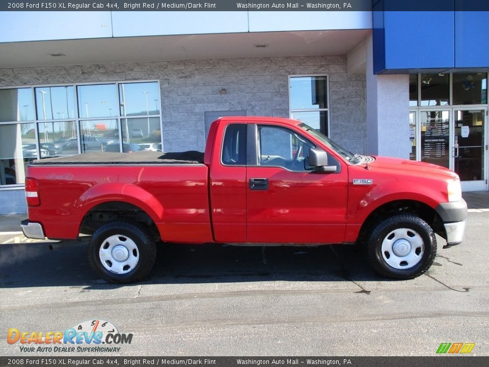 2008 Ford F150 XL Regular Cab 4x4 Bright Red / Medium/Dark Flint Photo #2