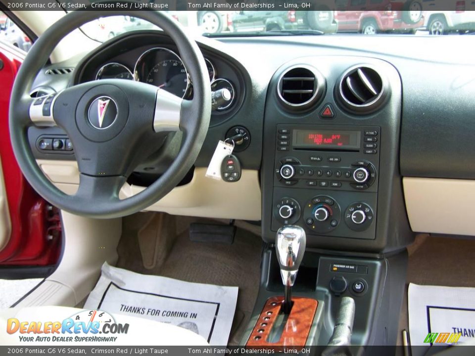 2006 Pontiac G6 V6 Sedan Crimson Red / Light Taupe Photo #13