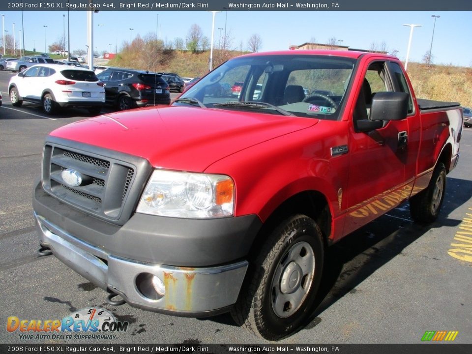 2008 Ford F150 XL Regular Cab 4x4 Bright Red / Medium/Dark Flint Photo #8