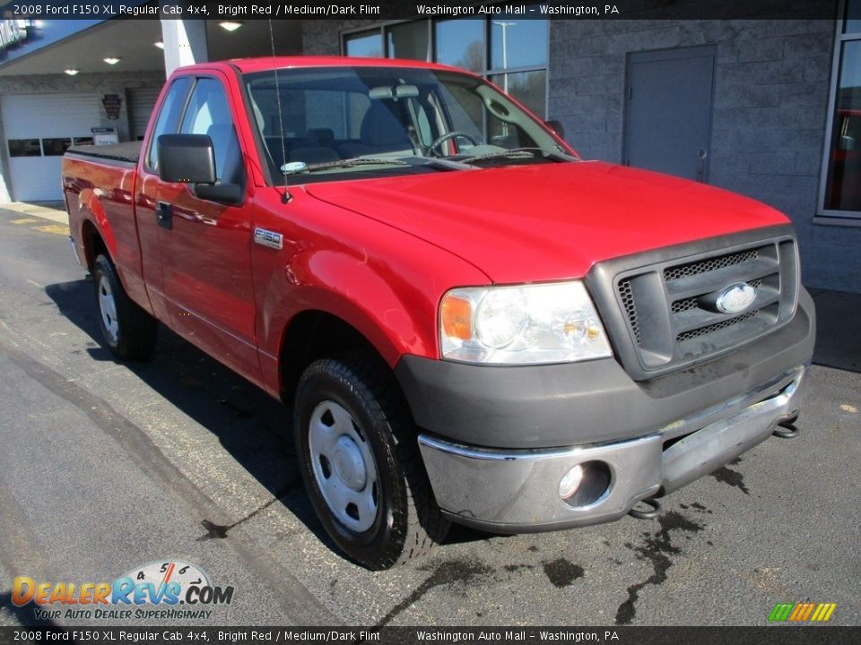 2008 Ford F150 XL Regular Cab 4x4 Bright Red / Medium/Dark Flint Photo #10