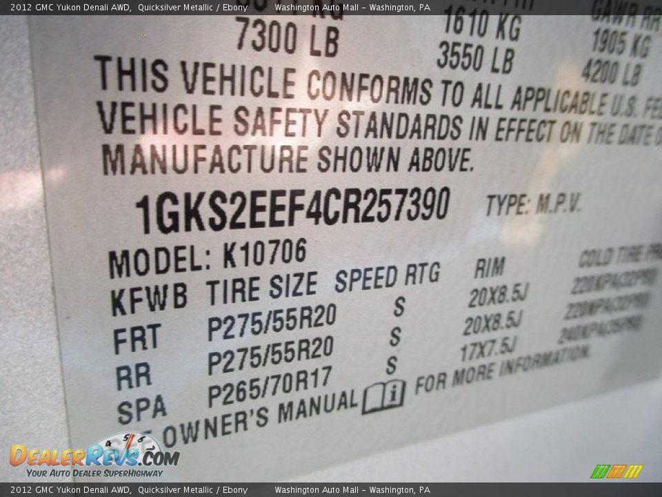 2012 GMC Yukon Denali AWD Quicksilver Metallic / Ebony Photo #24