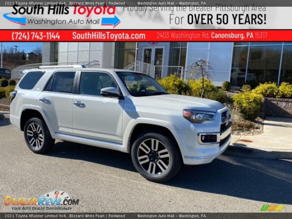 2021 Toyota 4Runner Limited 4x4 Blizzard White Pearl / Redwood Photo #1