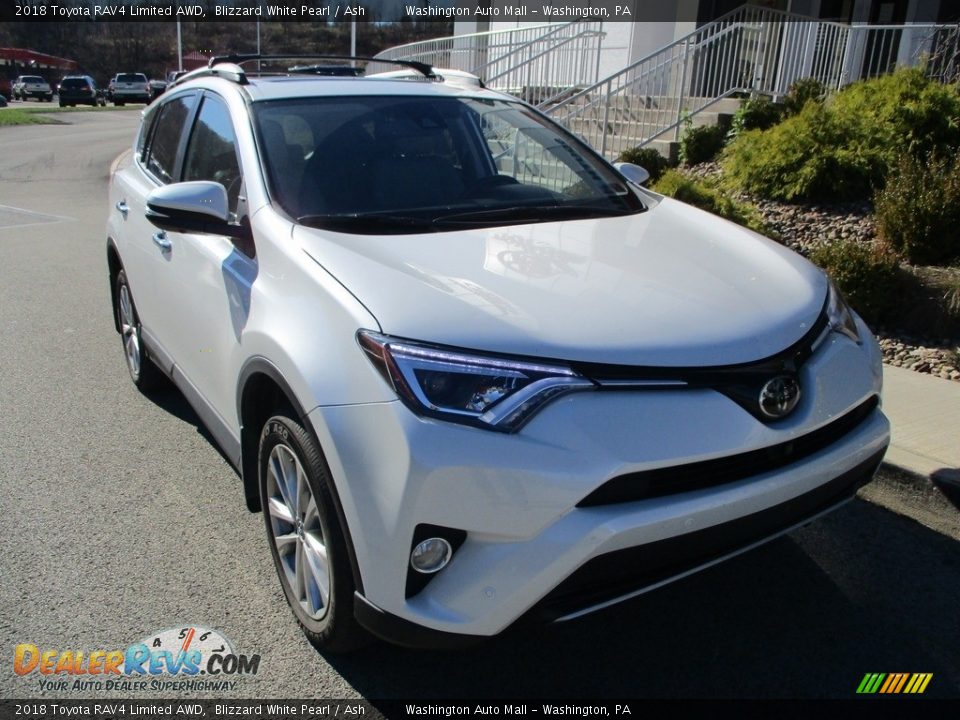 2018 Toyota RAV4 Limited AWD Blizzard White Pearl / Ash Photo #9