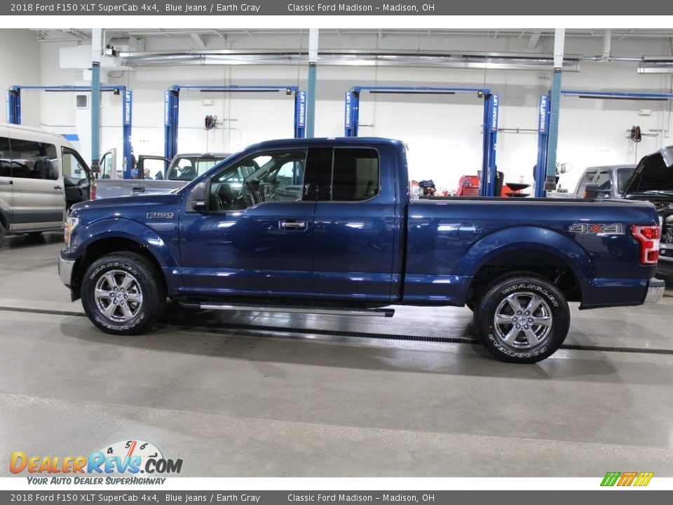2018 Ford F150 XLT SuperCab 4x4 Blue Jeans / Earth Gray Photo #8