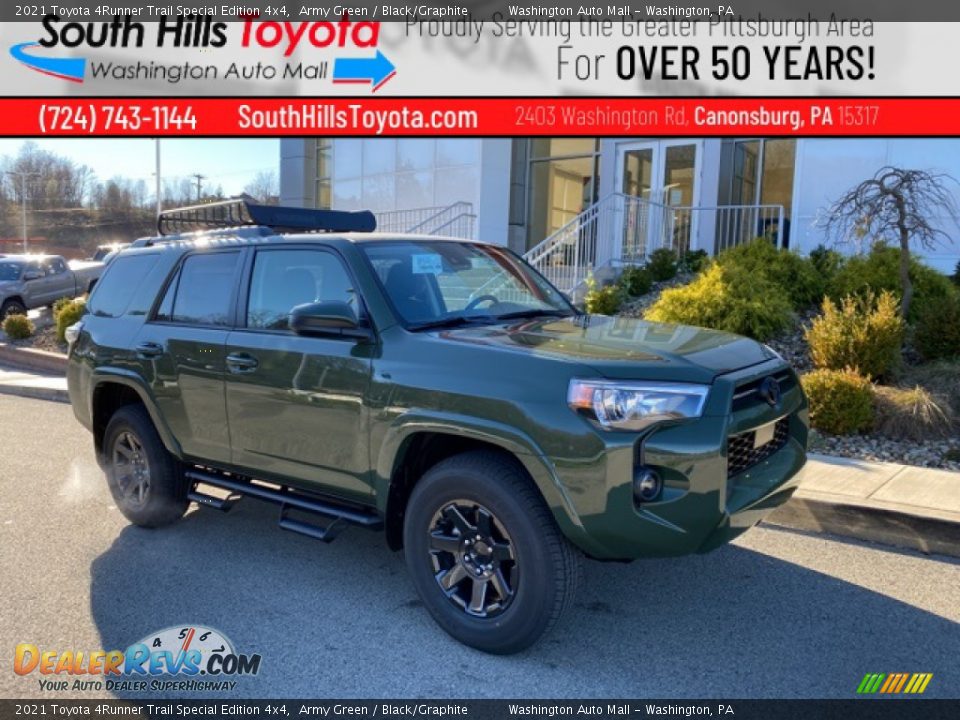 2021 Toyota 4Runner Trail Special Edition 4x4 Army Green / Black/Graphite Photo #1