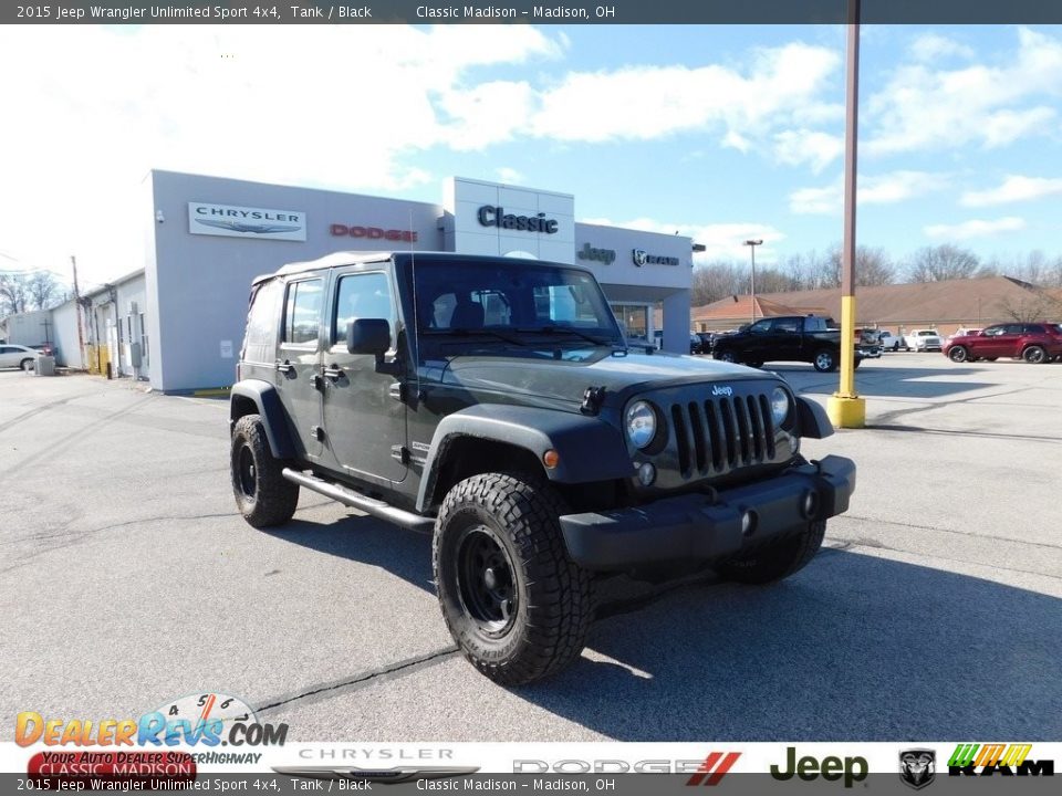 2015 Jeep Wrangler Unlimited Sport 4x4 Tank / Black Photo #1