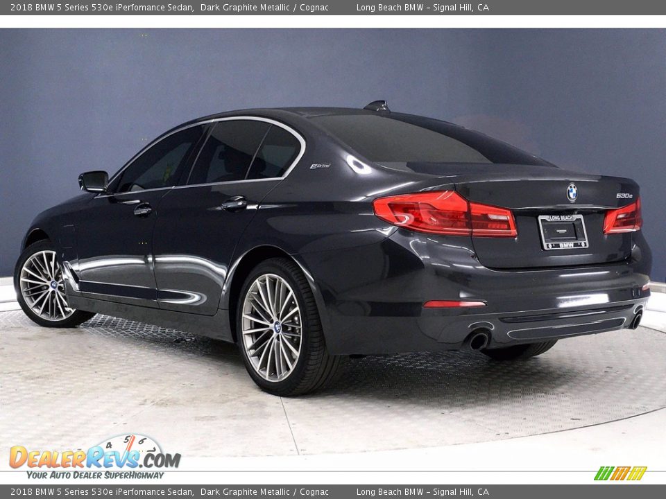 2018 BMW 5 Series 530e iPerfomance Sedan Dark Graphite Metallic / Cognac Photo #10