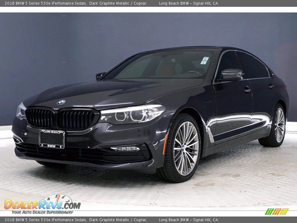 2018 BMW 5 Series 530e iPerfomance Sedan Dark Graphite Metallic / Cognac Photo #12