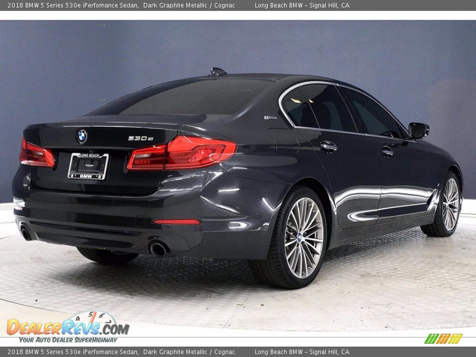 2018 BMW 5 Series 530e iPerfomance Sedan Dark Graphite Metallic / Cognac Photo #13