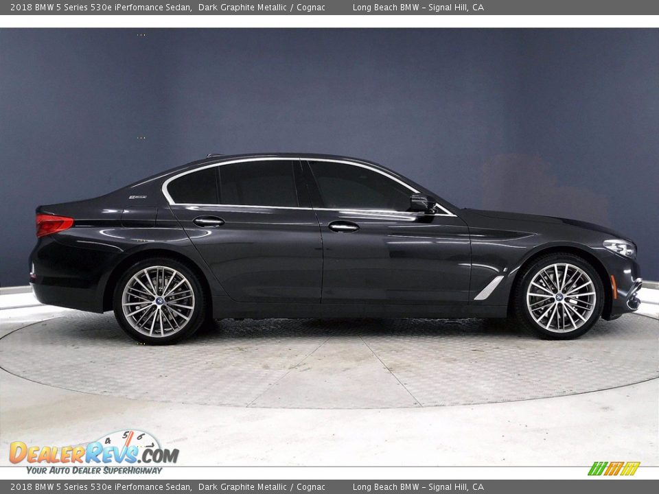 2018 BMW 5 Series 530e iPerfomance Sedan Dark Graphite Metallic / Cognac Photo #14
