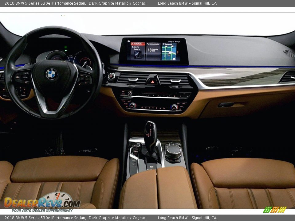 2018 BMW 5 Series 530e iPerfomance Sedan Dark Graphite Metallic / Cognac Photo #15