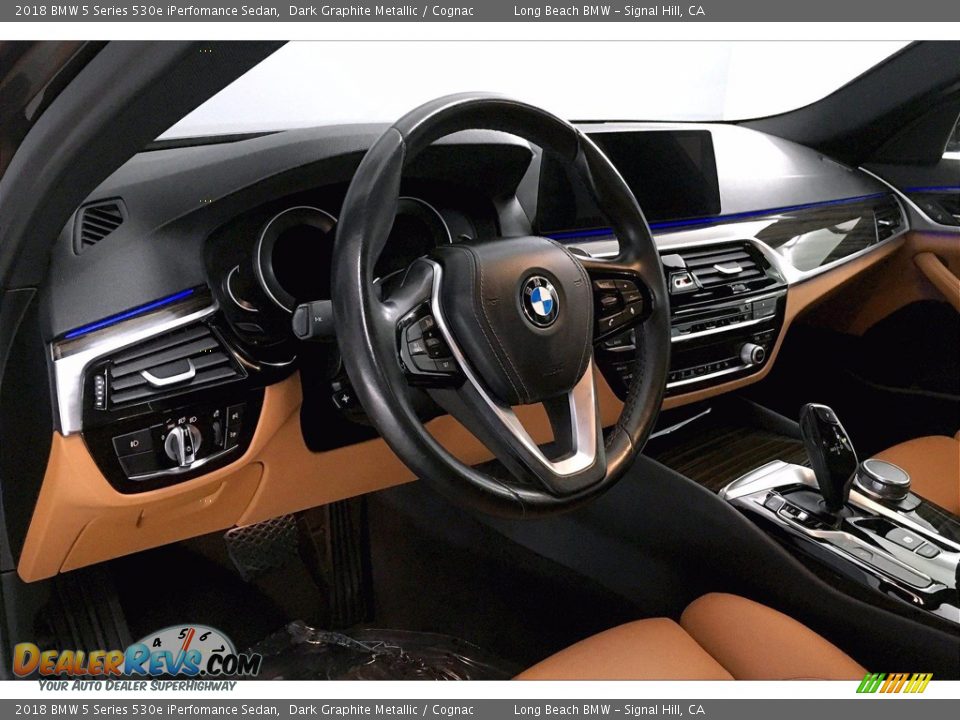 2018 BMW 5 Series 530e iPerfomance Sedan Dark Graphite Metallic / Cognac Photo #21