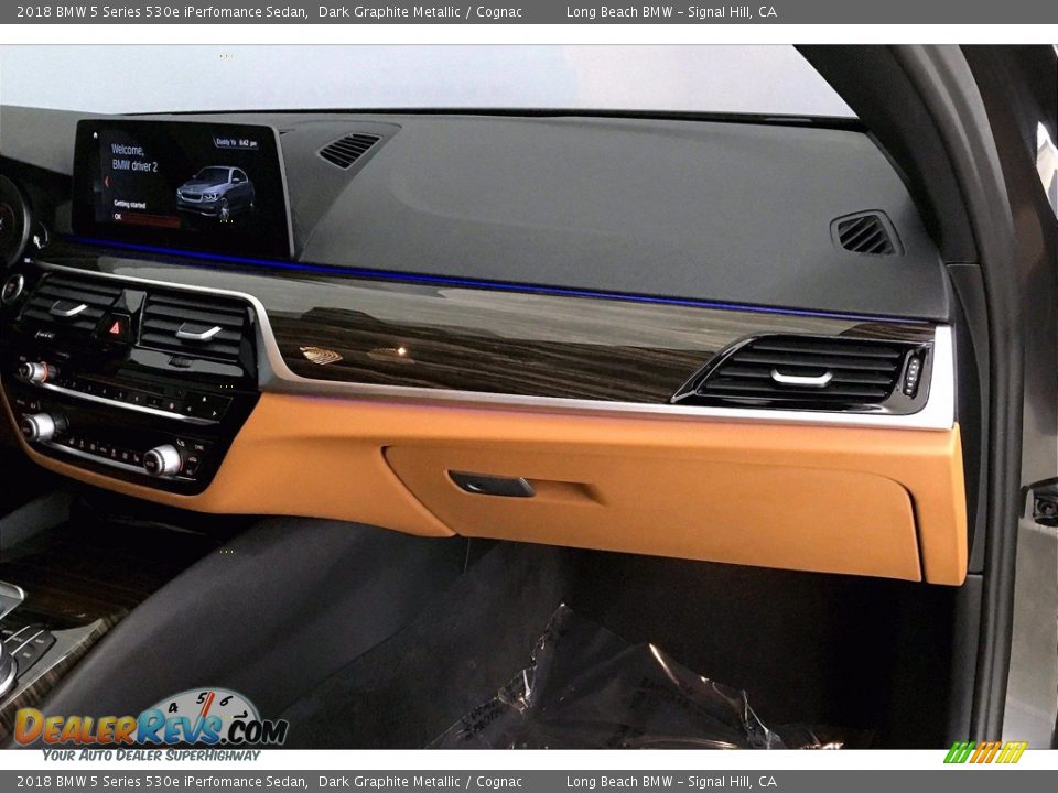 2018 BMW 5 Series 530e iPerfomance Sedan Dark Graphite Metallic / Cognac Photo #22