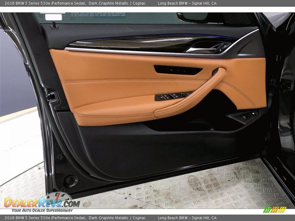2018 BMW 5 Series 530e iPerfomance Sedan Dark Graphite Metallic / Cognac Photo #23