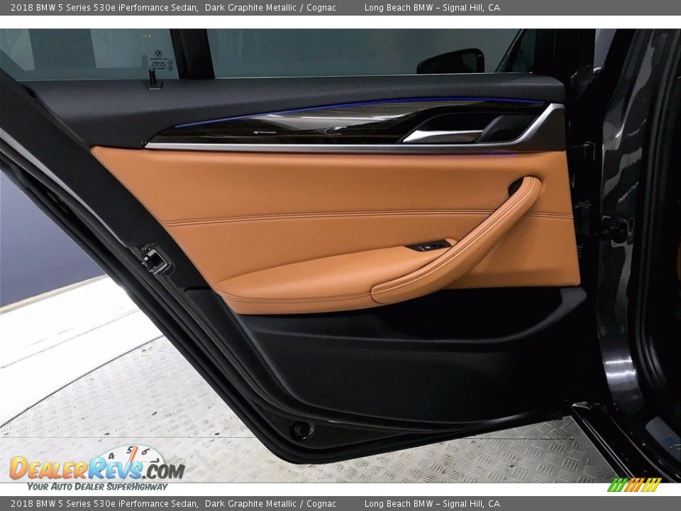 2018 BMW 5 Series 530e iPerfomance Sedan Dark Graphite Metallic / Cognac Photo #25