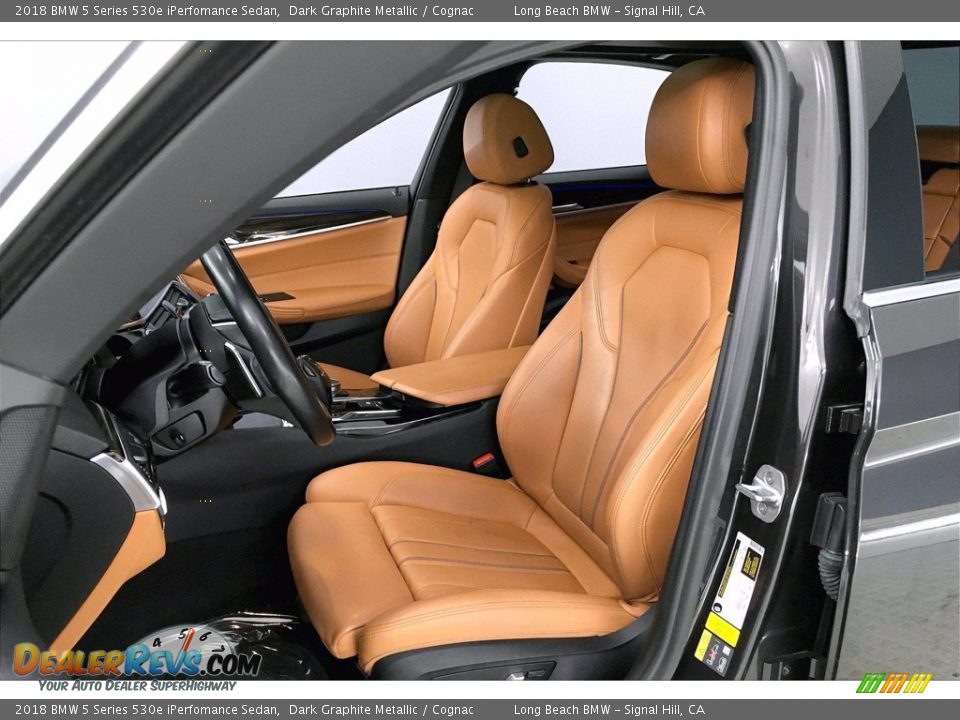 2018 BMW 5 Series 530e iPerfomance Sedan Dark Graphite Metallic / Cognac Photo #28