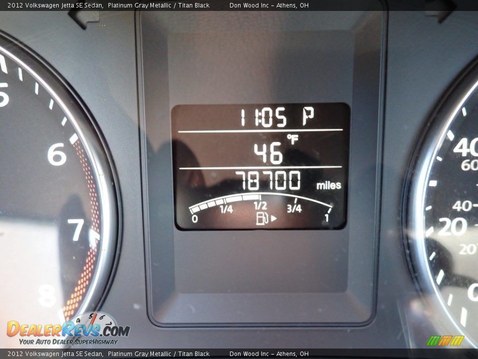 2012 Volkswagen Jetta SE Sedan Platinum Gray Metallic / Titan Black Photo #22