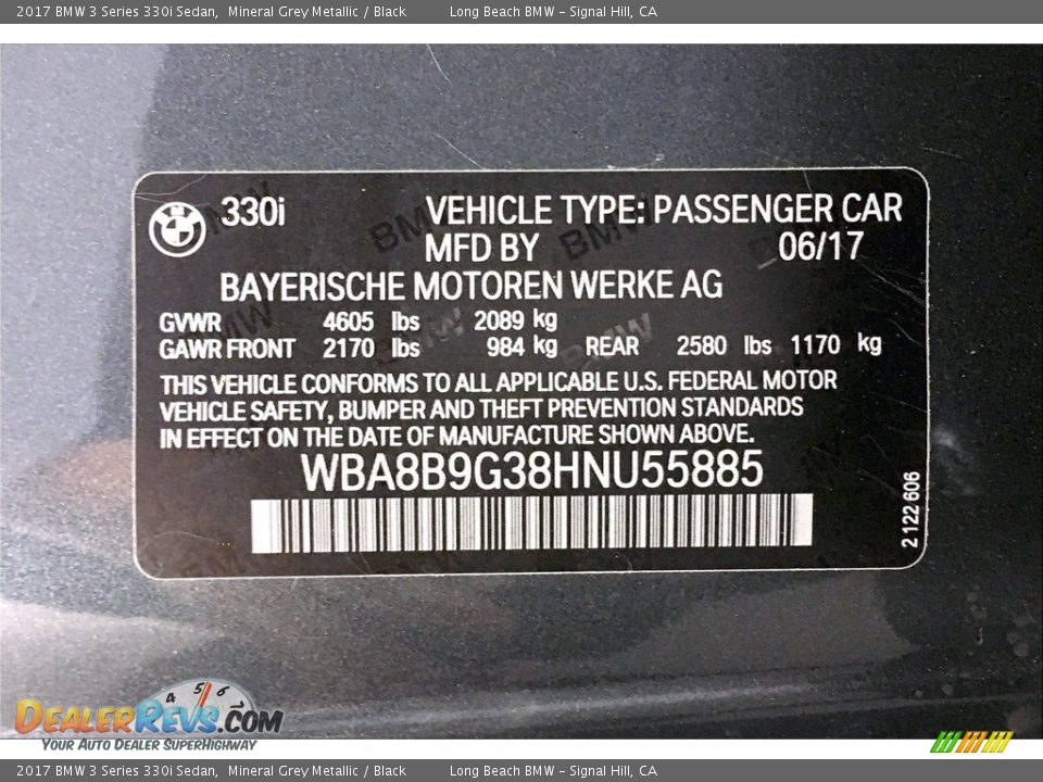 2017 BMW 3 Series 330i Sedan Mineral Grey Metallic / Black Photo #36