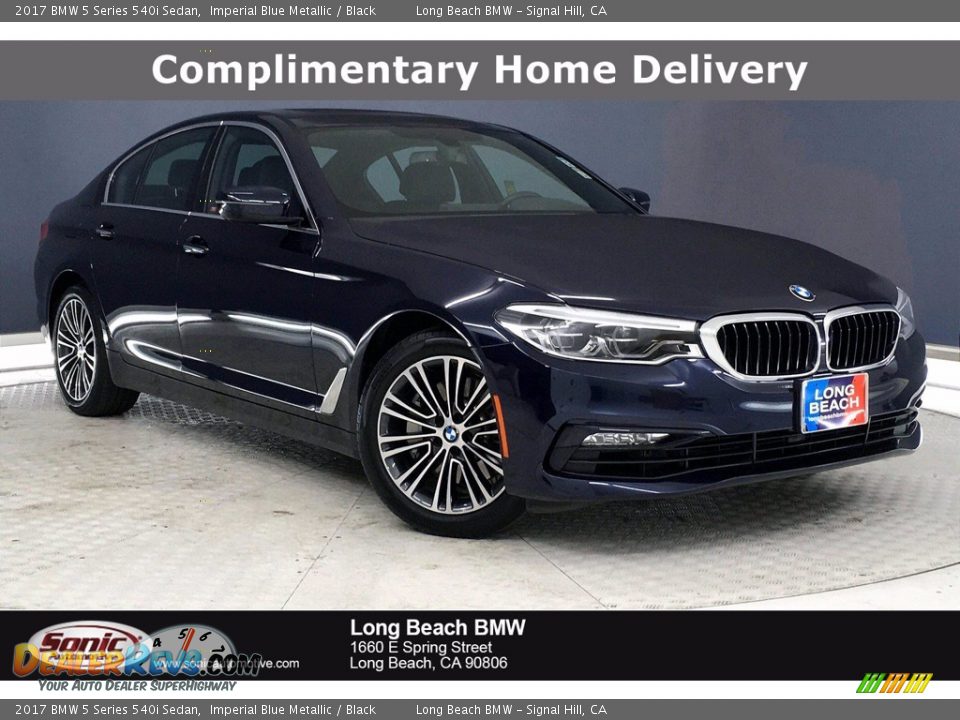 2017 BMW 5 Series 540i Sedan Imperial Blue Metallic / Black Photo #1