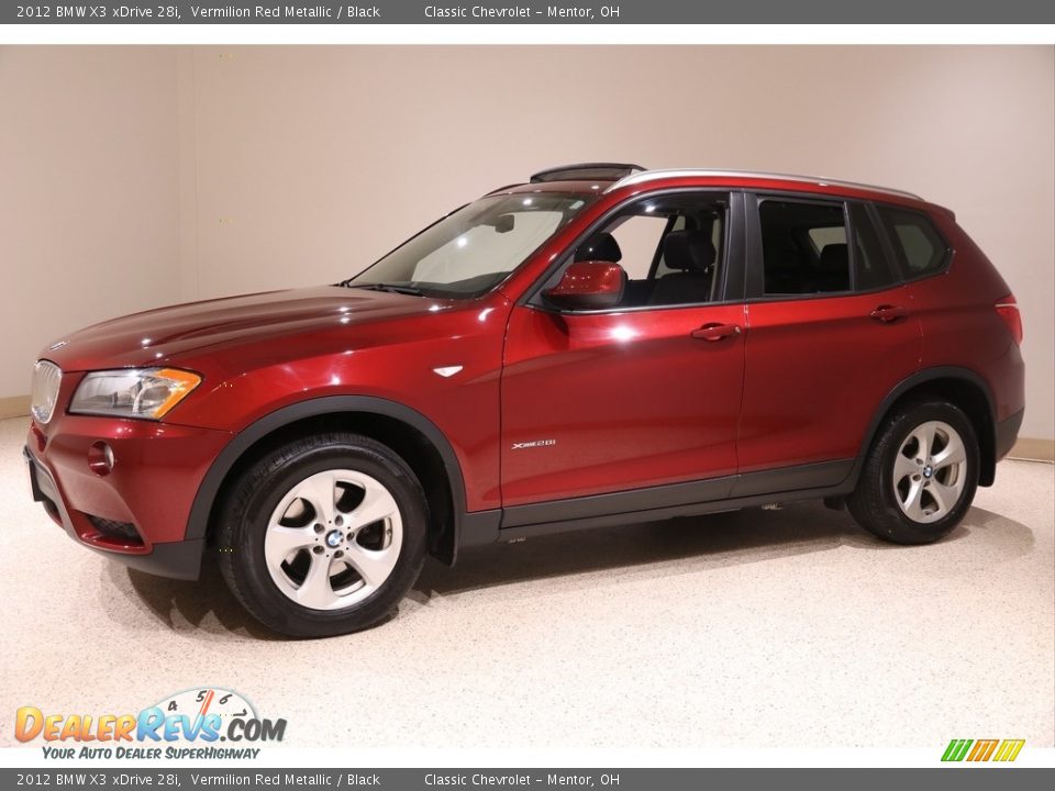 2012 BMW X3 xDrive 28i Vermilion Red Metallic / Black Photo #3