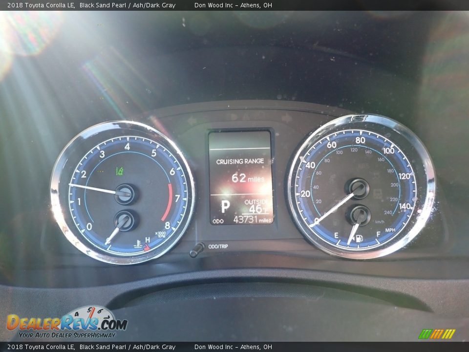 2018 Toyota Corolla LE Black Sand Pearl / Ash/Dark Gray Photo #20