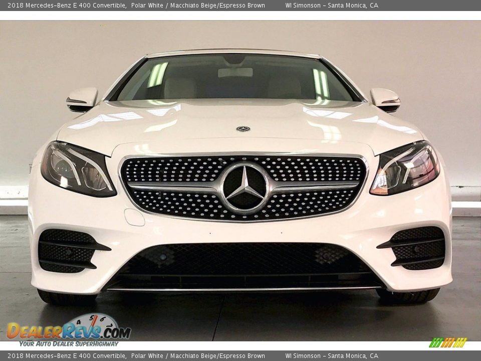 2018 Mercedes-Benz E 400 Convertible Polar White / Macchiato Beige/Espresso Brown Photo #2