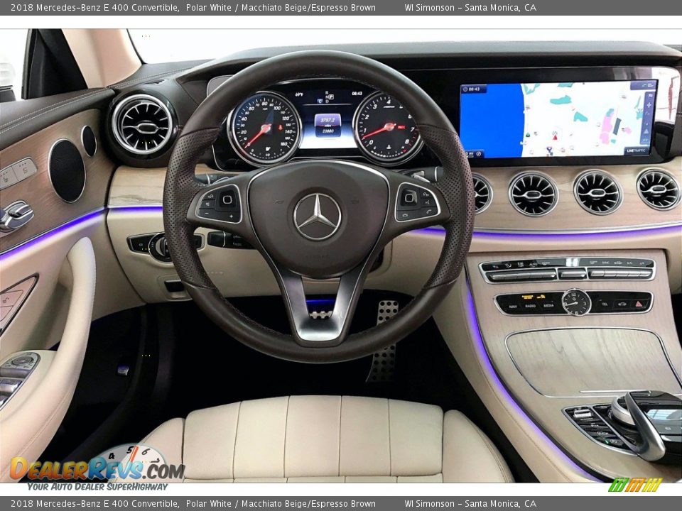 2018 Mercedes-Benz E 400 Convertible Polar White / Macchiato Beige/Espresso Brown Photo #4