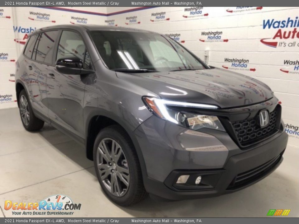2021 Honda Passport EX-L AWD Modern Steel Metallic / Gray Photo #2