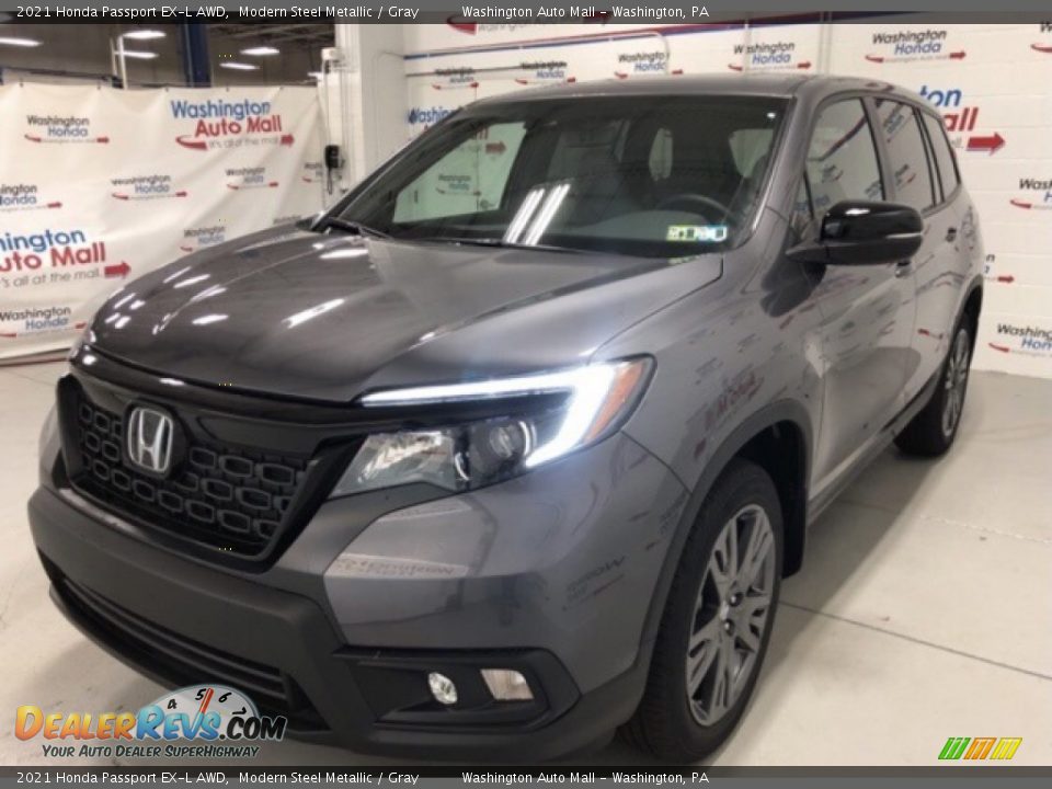 2021 Honda Passport EX-L AWD Modern Steel Metallic / Gray Photo #3