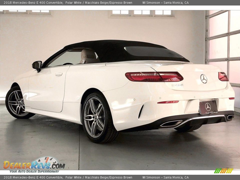 2018 Mercedes-Benz E 400 Convertible Polar White / Macchiato Beige/Espresso Brown Photo #10