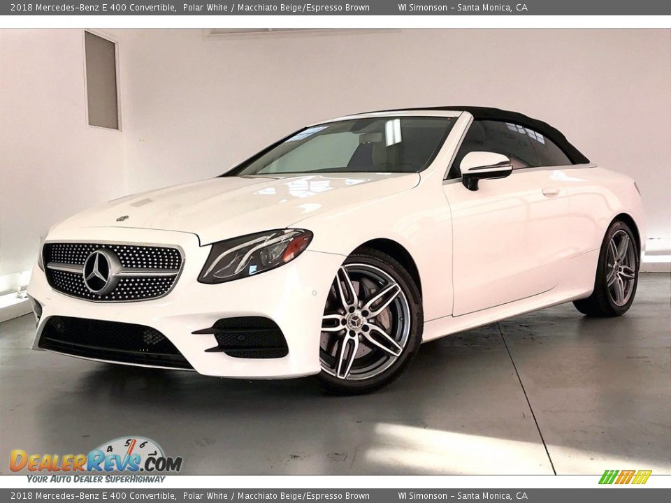 2018 Mercedes-Benz E 400 Convertible Polar White / Macchiato Beige/Espresso Brown Photo #12