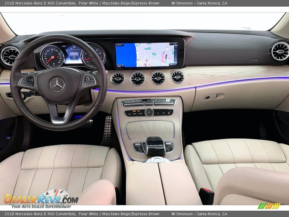 2018 Mercedes-Benz E 400 Convertible Polar White / Macchiato Beige/Espresso Brown Photo #15