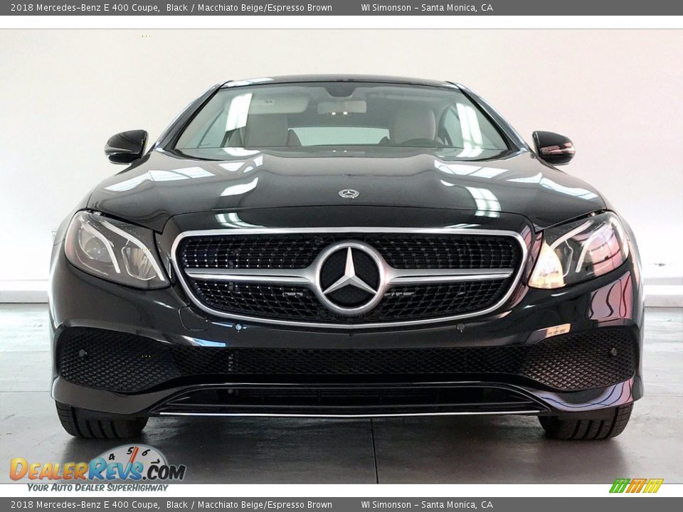 2018 Mercedes-Benz E 400 Coupe Black / Macchiato Beige/Espresso Brown Photo #2