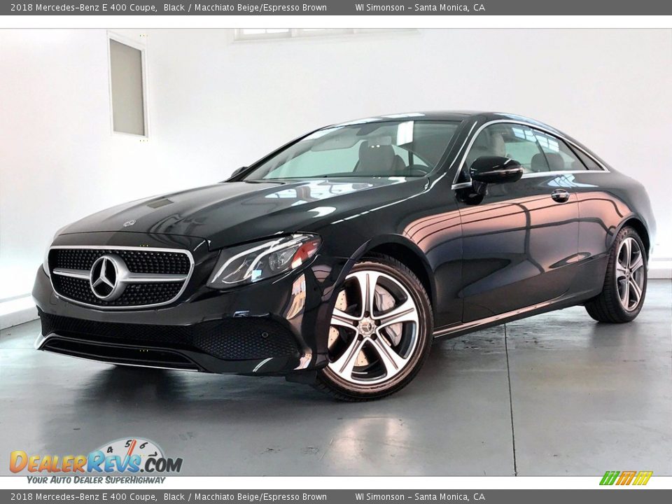 2018 Mercedes-Benz E 400 Coupe Black / Macchiato Beige/Espresso Brown Photo #12