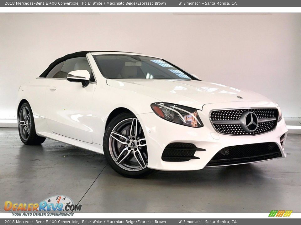 2018 Mercedes-Benz E 400 Convertible Polar White / Macchiato Beige/Espresso Brown Photo #34